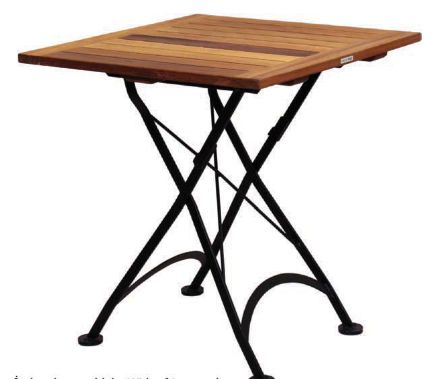 Hochwertiger Gartentisch aus Kastanienholz 70x70